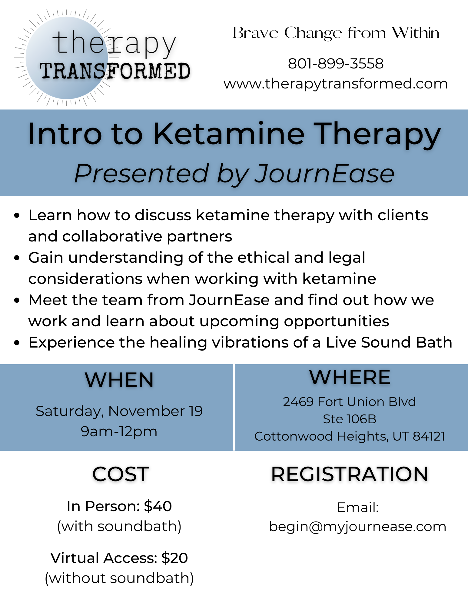 Intro to Ketamine Therapy Event