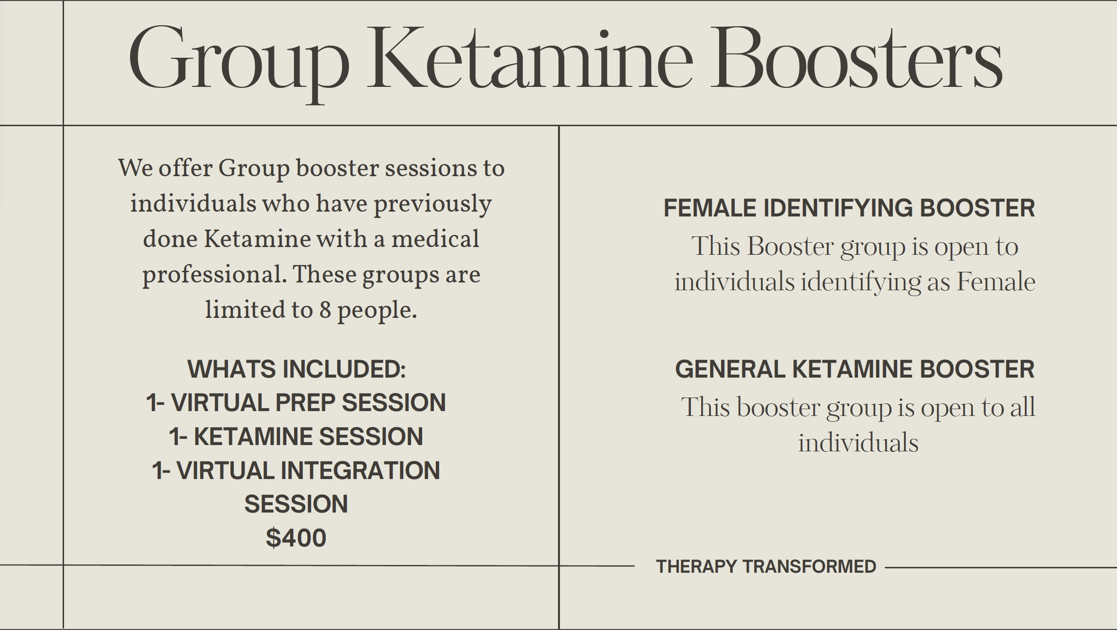 Group Ketamine